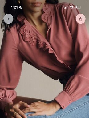 Sezane Chlo Shirt Rosewood - Size 8